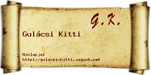 Gulácsi Kitti névjegykártya